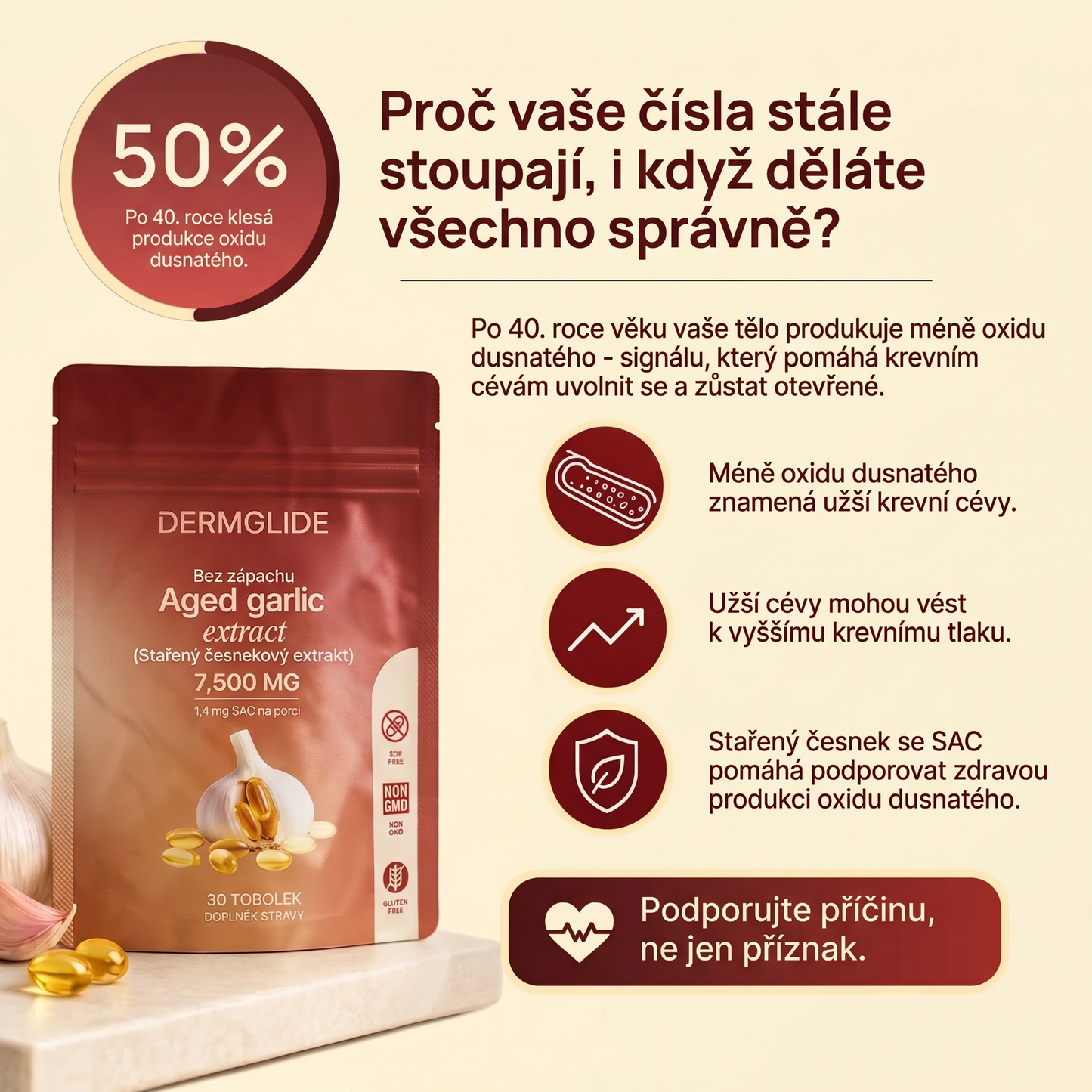 Extrakt ze stařeného česneku — podpora ještě před léky na předpis.
